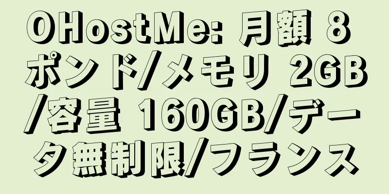 OHostMe: 月額 8 ポンド/メモリ 2GB/容量 160GB/データ無制限/フランス