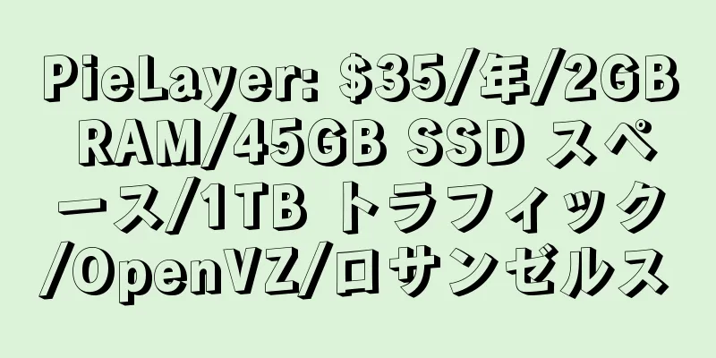 PieLayer: $35/年/2GB RAM/45GB SSD スペース/1TB トラフィック/OpenVZ/ロサンゼルス