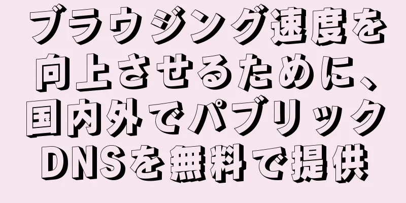 ブラウジング速度を向上させるために、国内外でパブリックDNSを無料で提供