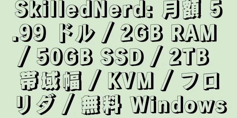 SkilledNerd: 月額 5.99 ドル / 2GB RAM / 50GB SSD / 2TB 帯域幅 / KVM / フロリダ / 無料 Windows