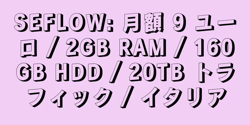 SEFLOW: 月額 9 ユーロ / 2GB RAM / 160GB HDD / 20TB トラフィック / イタリア