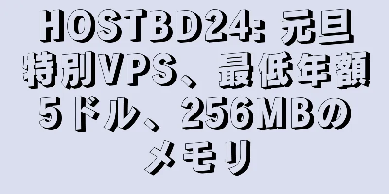 HOSTBD24: 元旦特別VPS、最低年額5ドル、256MBのメモリ