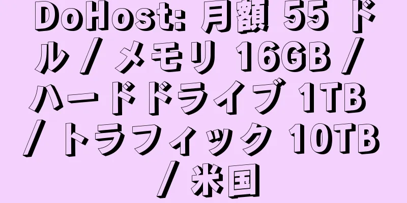 DoHost: 月額 55 ドル / メモリ 16GB / ハードドライブ 1TB / トラフィック 10TB / 米国