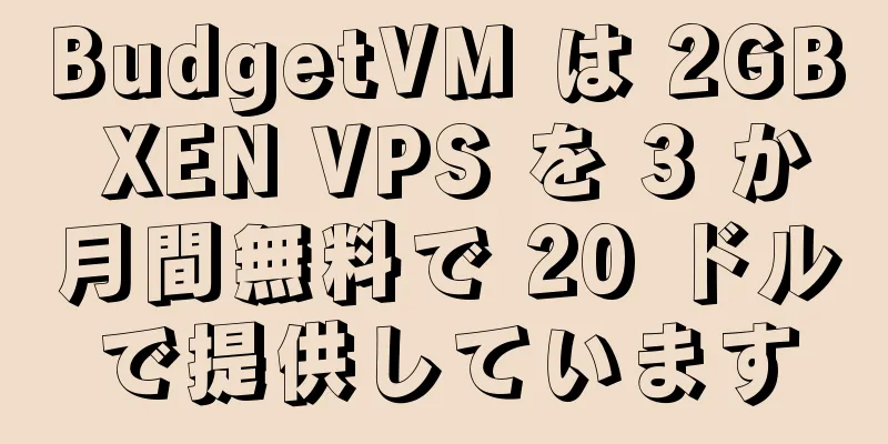 BudgetVM は 2GB XEN VPS を 3 か月間無料で 20 ドルで提供しています