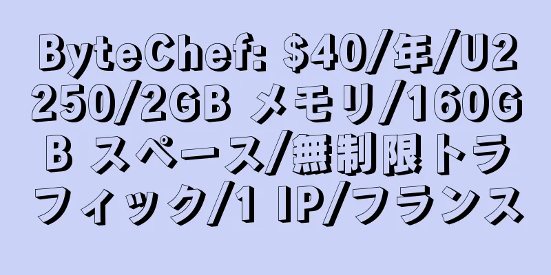 ByteChef: $40/年/U2250/2GB メモリ/160GB スペース/無制限トラフィック/1 IP/フランス