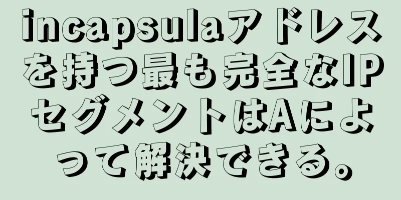 incapsulaアドレスを持つ最も完全なIPセグメントはAによって解決できる。