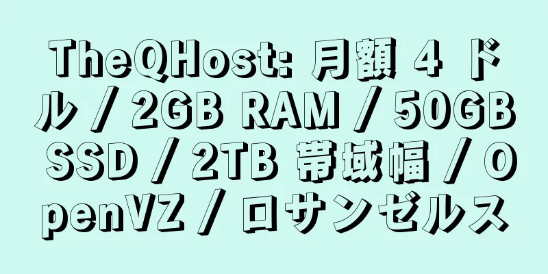 TheQHost: 月額 4 ドル / 2GB RAM / 50GB SSD / 2TB 帯域幅 / OpenVZ / ロサンゼルス