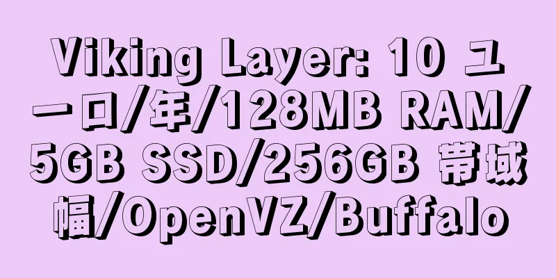 Viking Layer: 10 ユーロ/年/128MB RAM/5GB SSD/256GB 帯域幅/OpenVZ/Buffalo