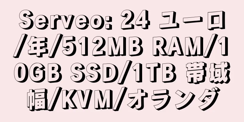 Serveo: 24 ユーロ/年/512MB RAM/10GB SSD/1TB 帯域幅/KVM/オランダ