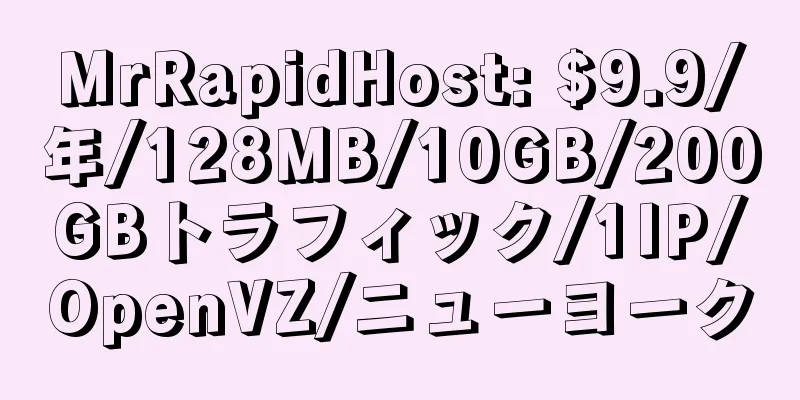 MrRapidHost: $9.9/年/128MB/10GB/200GBトラフィック/1IP/OpenVZ/ニューヨーク