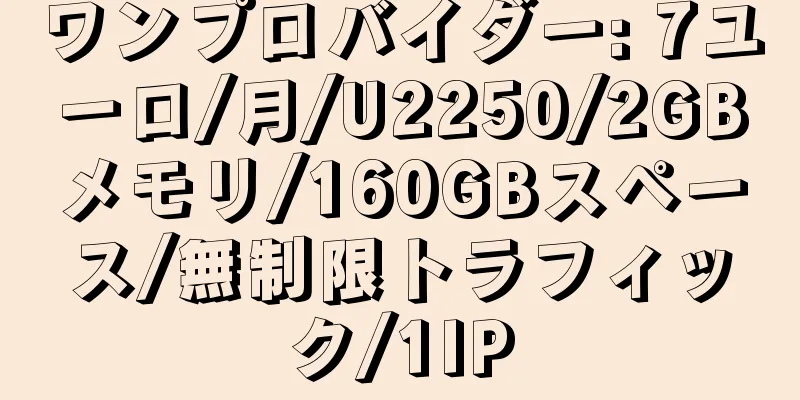 ワンプロバイダー: 7ユーロ/月/U2250/2GBメモリ/160GBスペース/無制限トラフィック/1IP