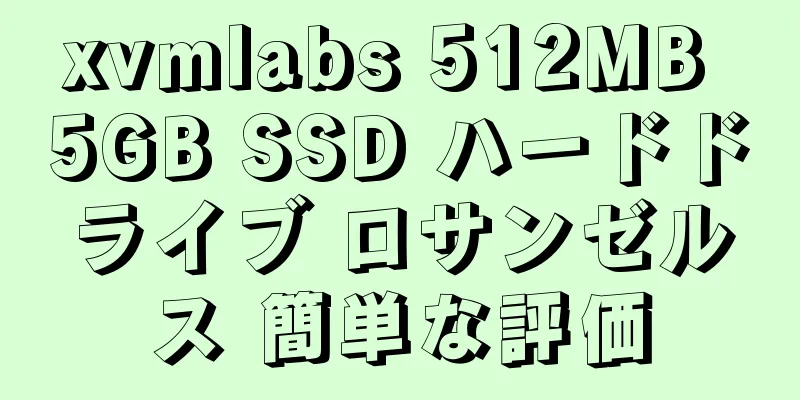 xvmlabs 512MB 5GB SSD ハードドライブ ロサンゼルス 簡単な評価