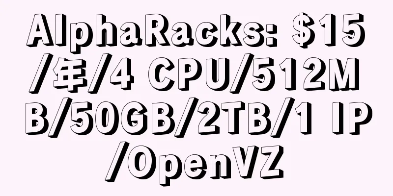 AlphaRacks: $15/年/4 CPU/512MB/50GB/2TB/1 IP/OpenVZ