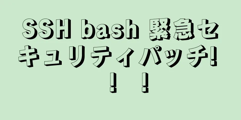 SSH bash 緊急セキュリティパッチ! ！ ！