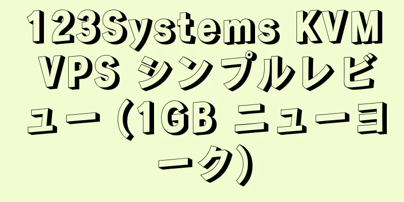 123Systems KVM VPS シンプルレビュー (1GB ニューヨーク)