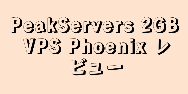 PeakServers 2GB VPS Phoenix レビュー