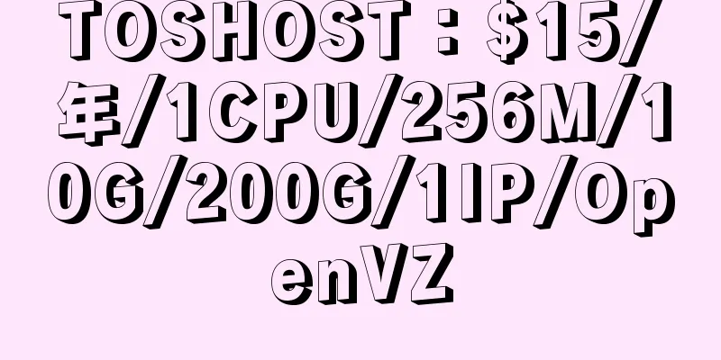 TOSHOST：$15/年/1CPU/256M/10G/200G/1IP/OpenVZ