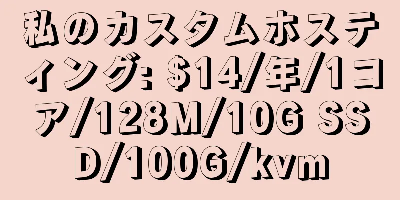 私のカスタムホスティング: $14/年/1コア/128M/10G SSD/100G/kvm