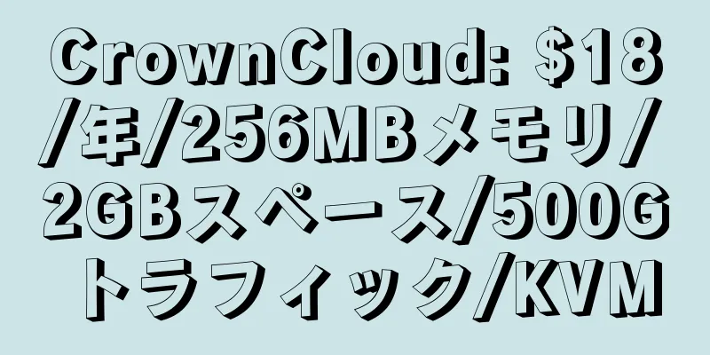 CrownCloud: $18/年/256MBメモリ/2GBスペース/500Gトラフィック/KVM