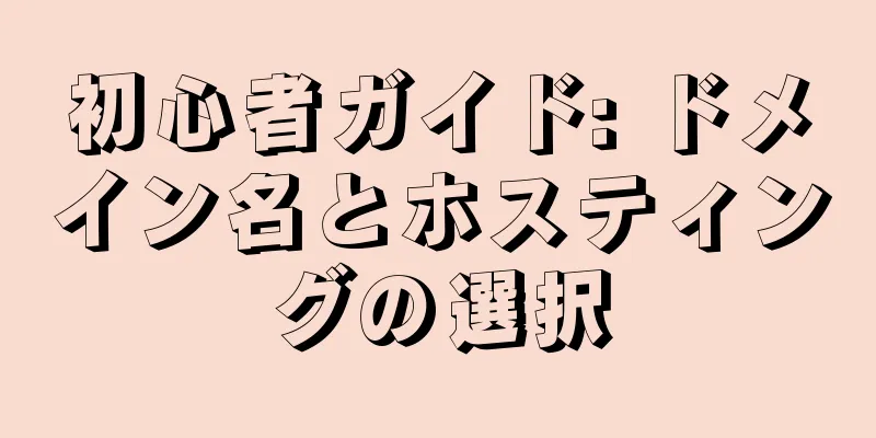 初心者ガイド: ドメイン名とホスティングの選択