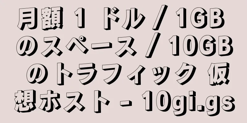 月額 1 ドル / 1GB のスペース / 10GB のトラフィック 仮想ホスト - 10gi.gs