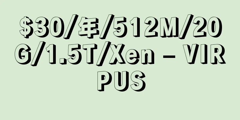 $30/年/512M/20G/1.5T/Xen – VIRPUS