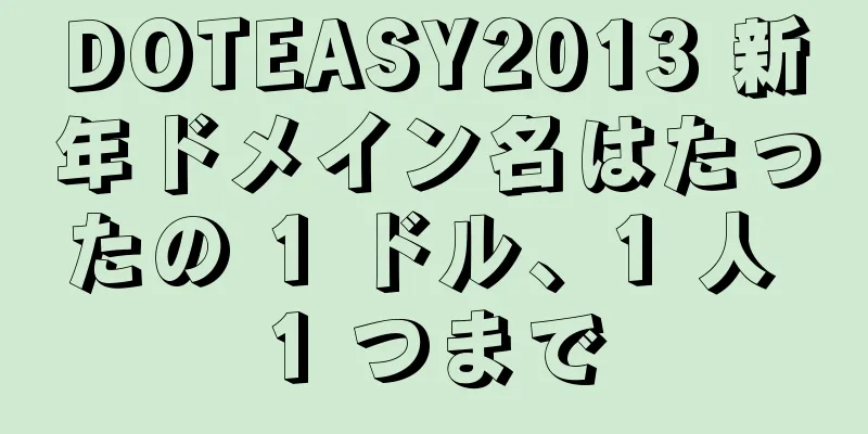 DOTEASY2013 新年ドメイン名はたったの 1 ドル、1 人 1 つまで