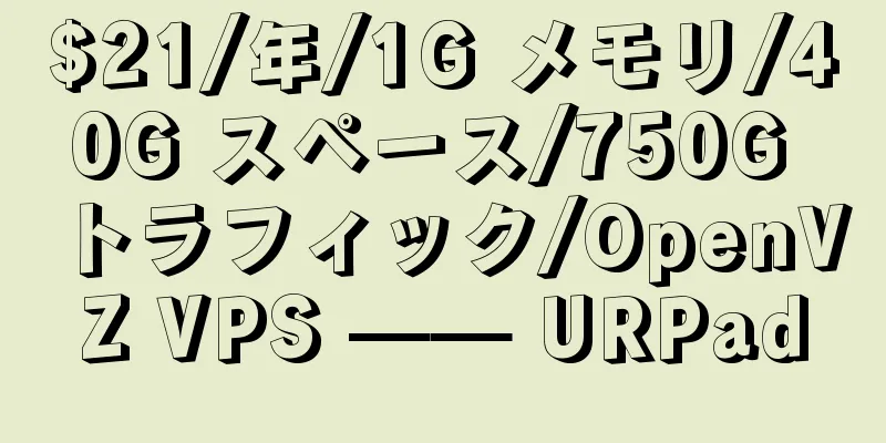 $21/年/1G メモリ/40G スペース/750G トラフィック/OpenVZ VPS —— URPad