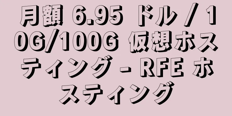 月額 6.95 ドル / 10G/100G 仮想ホスティング - RFE ホスティング