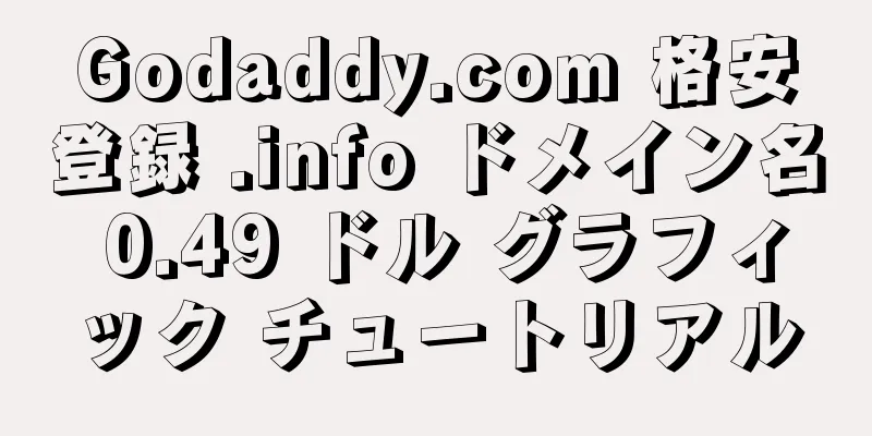 Godaddy.com 格安登録 .info ドメイン名 0.49 ドル グラフィック チュートリアル