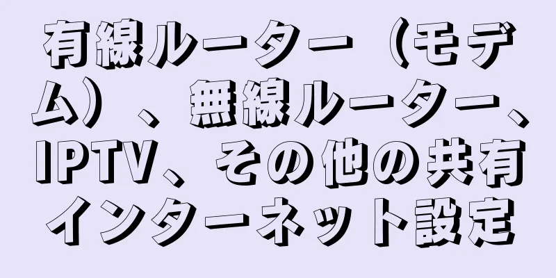 有線ルーター（モデム）、無線ルーター、IPTV、その他の共有インターネット設定