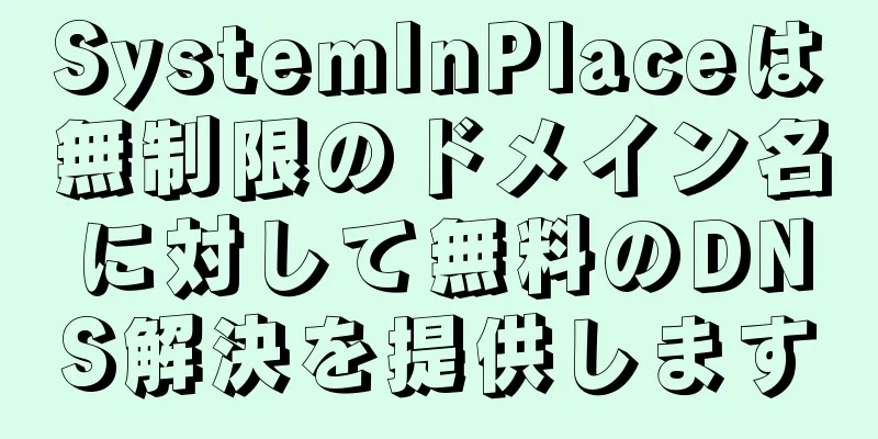 SystemInPlaceは無制限のドメイン名に対して無料のDNS解決を提供します