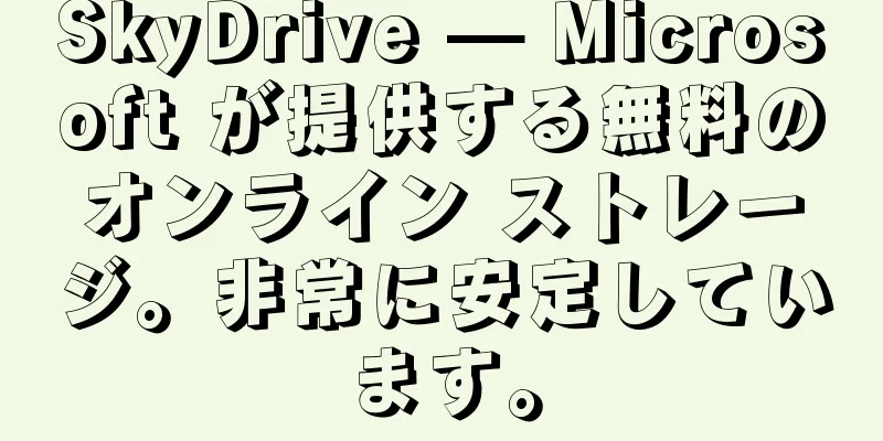 SkyDrive — Microsoft が提供する無料のオンライン ストレージ。非常に安定しています。