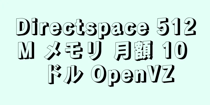 Directspace 512M メモリ 月額 10 ドル OpenVZ