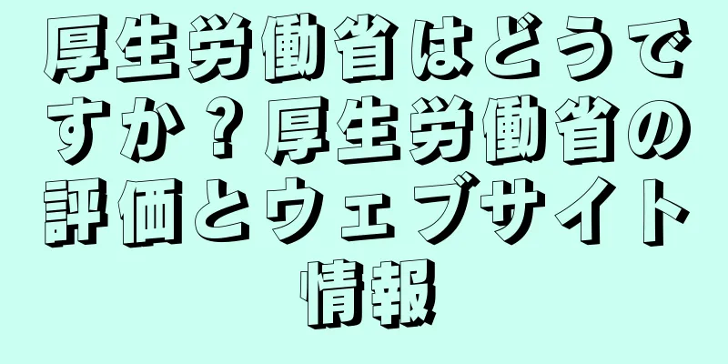 厚生労働省はどうですか？厚生労働省の評価とウェブサイト情報