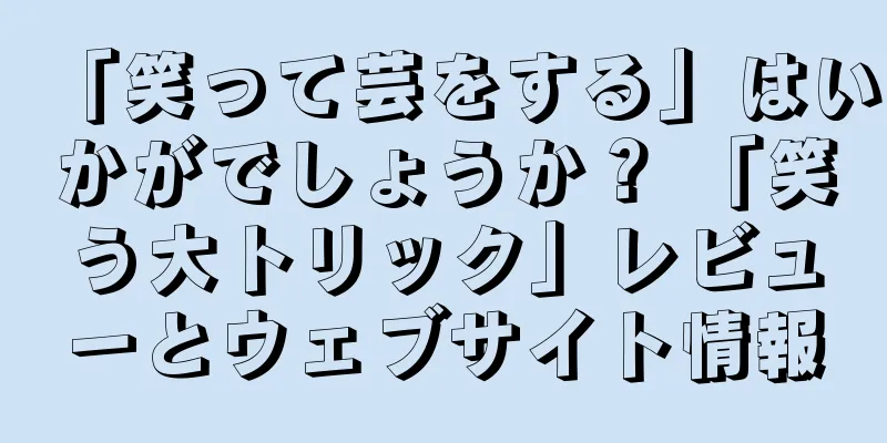 「笑って芸をする」はいかがでしょうか？ 「笑う大トリック」レビューとウェブサイト情報
