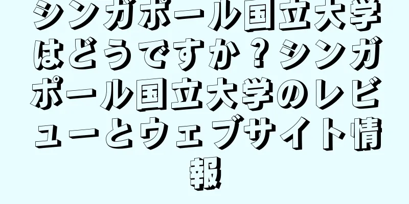 シンガポール国立大学はどうですか？シンガポール国立大学のレビューとウェブサイト情報