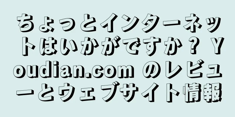 ちょっとインターネットはいかがですか？ Youdian.com のレビューとウェブサイト情報