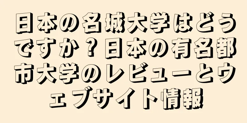 日本の名城大学はどうですか？日本の有名都市大学のレビューとウェブサイト情報