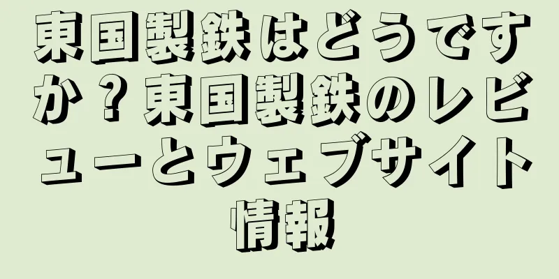東国製鉄はどうですか？東国製鉄のレビューとウェブサイト情報