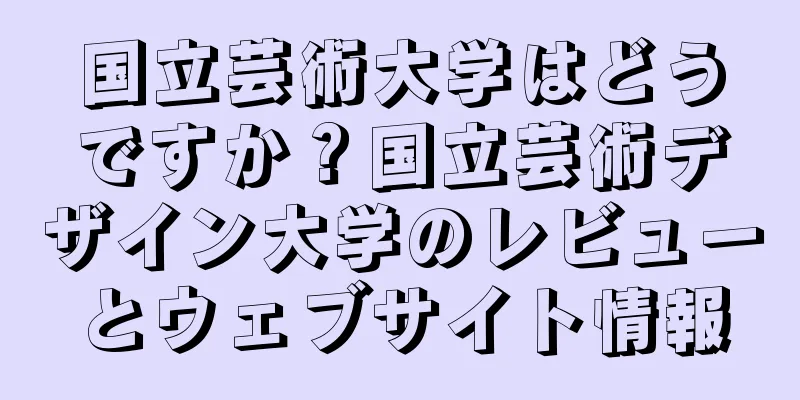 国立芸術大学はどうですか？国立芸術デザイン大学のレビューとウェブサイト情報