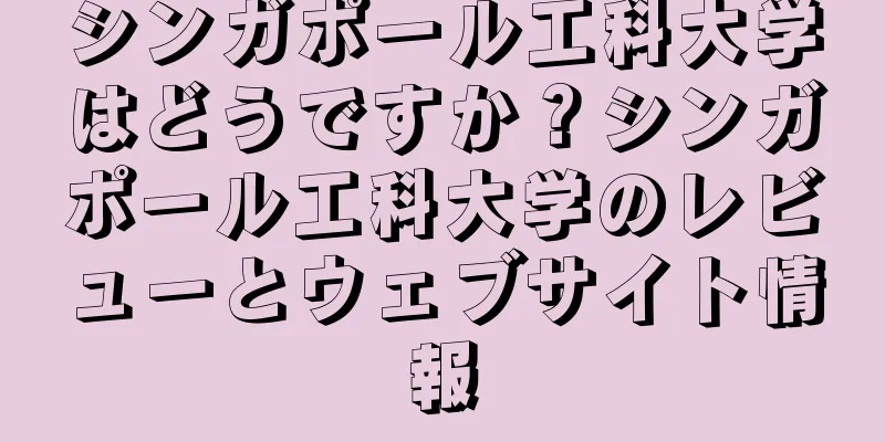 シンガポール工科大学はどうですか？シンガポール工科大学のレビューとウェブサイト情報