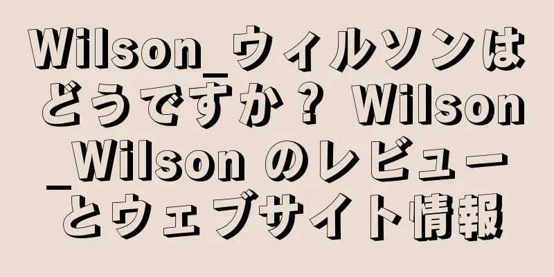Wilson_ウィルソンはどうですか？ Wilson_Wilson のレビューとウェブサイト情報