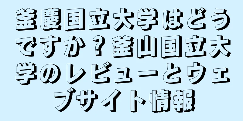 釜慶国立大学はどうですか？釜山国立大学のレビューとウェブサイト情報